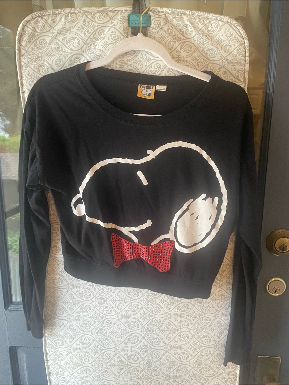 Peanuts Snoopy Sweatshirt with Red Beaded Bow